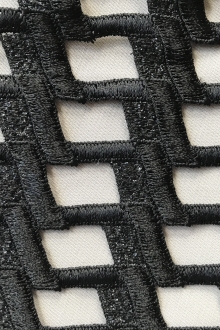 black metallic guipure lace 