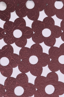 Rayon and Polyester Blend Laser Cut Brocade in Wine