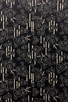 Japanese Cotton Floral Print in Navy0