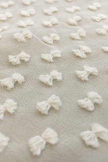 Silk and Cotton Swiss Dot Chiffon in Ivory0