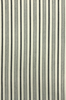 Wool Lycra Suiting Stripe in Cream and Black0