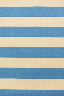 Japanese Cotton Canvas 1.25" Stripe In Blue And Natural0