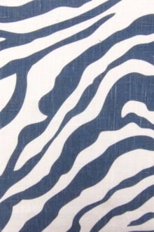Linen Upholstery Zebra Print in Bluestone0