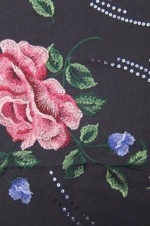 Sequins on Embroidered Illusion0