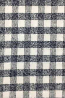 Cotton Flannel Plaid in White and Navy0