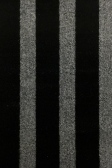 Italian Stretch Wool Blend Flannel Stripe in Black0