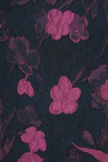 Silk Blend Cloque with Large Flowers0