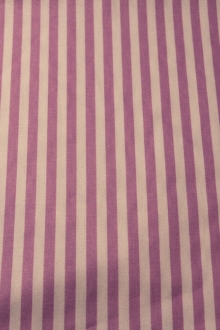 Cotton Sateen 1/4" Stripe In Lilac And White0