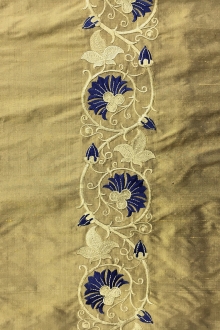 Embroidered Iridescent Silk Shantung0