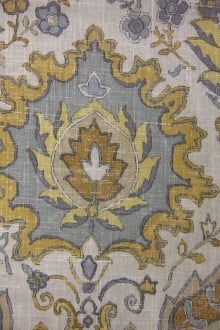 Linen Blend Upholstery Turkish Paisley Print 0