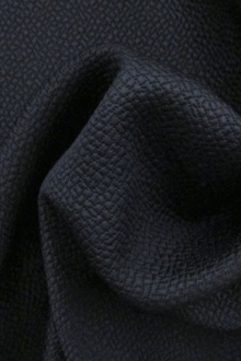 Silk and Wool Hammered Satin in Navy0