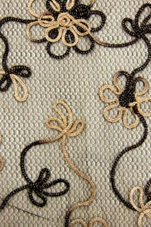 Metallic Ribbon Embroidered Souffle0