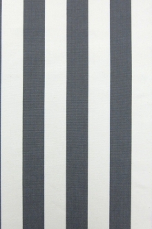 Cotton Upholstery 1.5" Stripe In Grey And White0