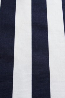 Cotton Canvas 1.5" Stripe In White And Navy0