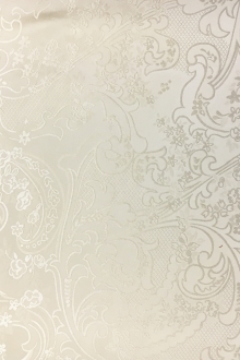 Eggshell Silk Brocade with Deconstructed Paisleys and Florals0