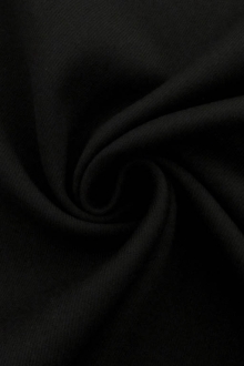 Italian Wool Blend Stretch Doubleface Twill Coating in Black0