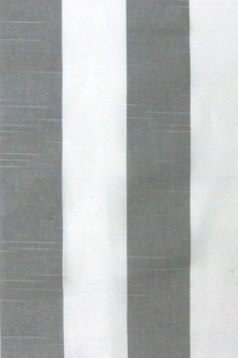 Cotton Canvas 2" Stripe In Gray And White0