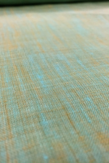 Two Toned Lightweight Linen in Turquoise Ochre0