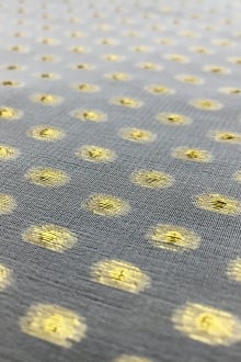 Silk Chiffon with Metallic Aspirin Dots0