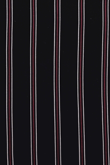 Polyester Georgette Stripe in Navy0