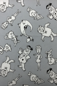 Flintstones Cotton Broadcloth Print in Grey0