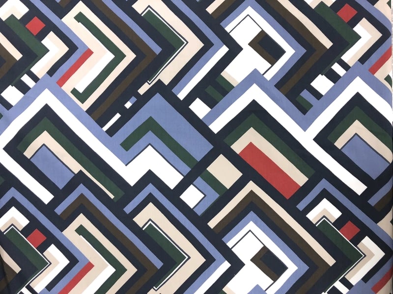 Multicolor Geometric Cotton Lawn Print0