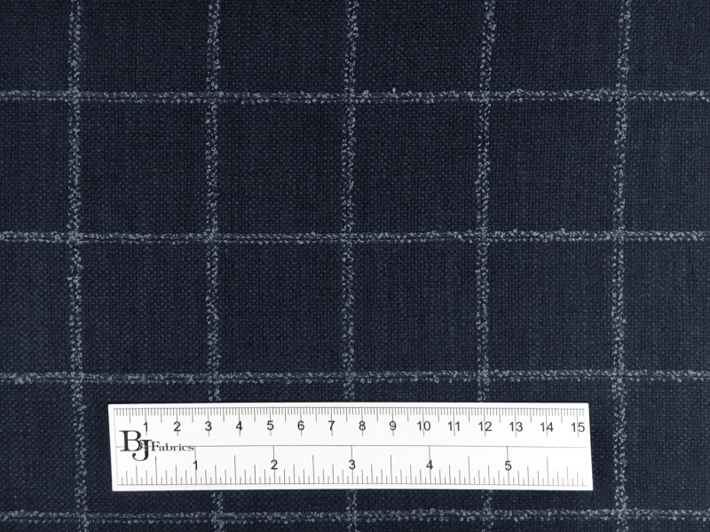 Italian Silk Linen Wool Blend Window Pane in Navy3