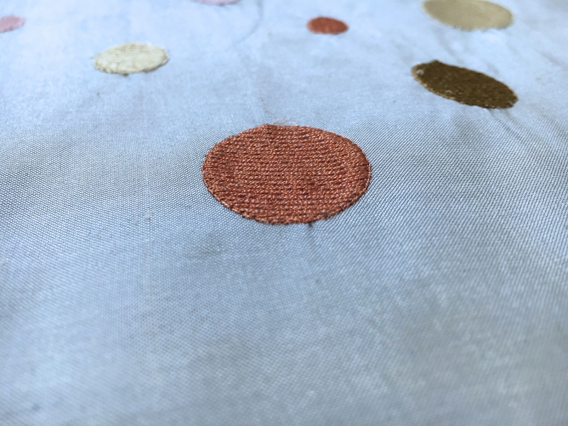 Iridescent Silk Shantung with Embroidered Dots | B&J Fabrics