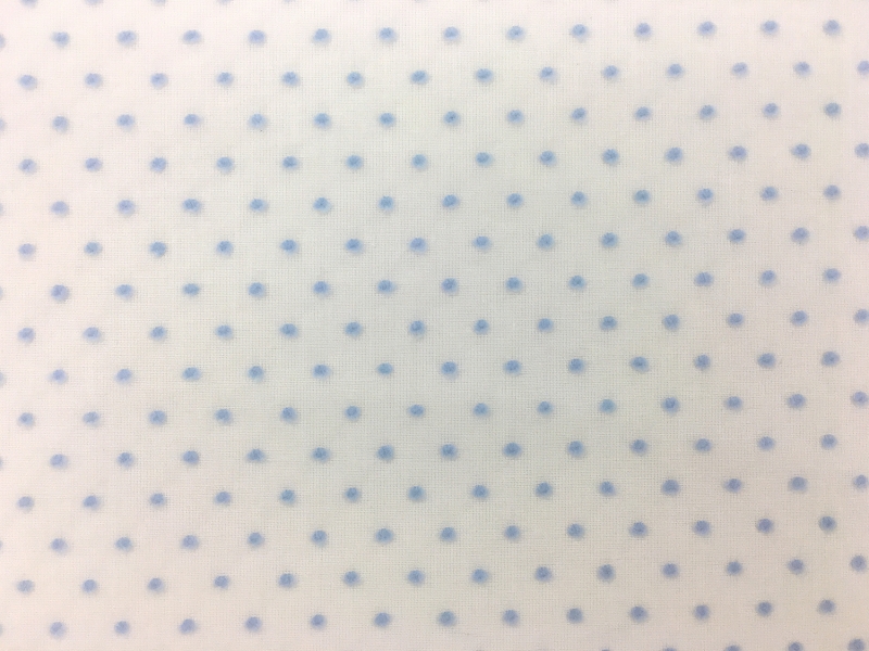 Cotton Swiss Dot in White and Powder Blue1