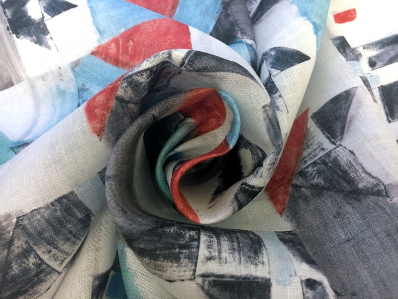 Handkerchief Linen Geometric Digital Print1