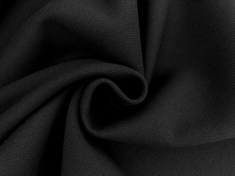 Japanese Cotton Blend Heavy Pique Knit in Black1