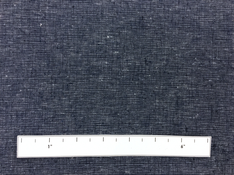 Homespun Two Toned Linen Cotton Blend in Navy 1