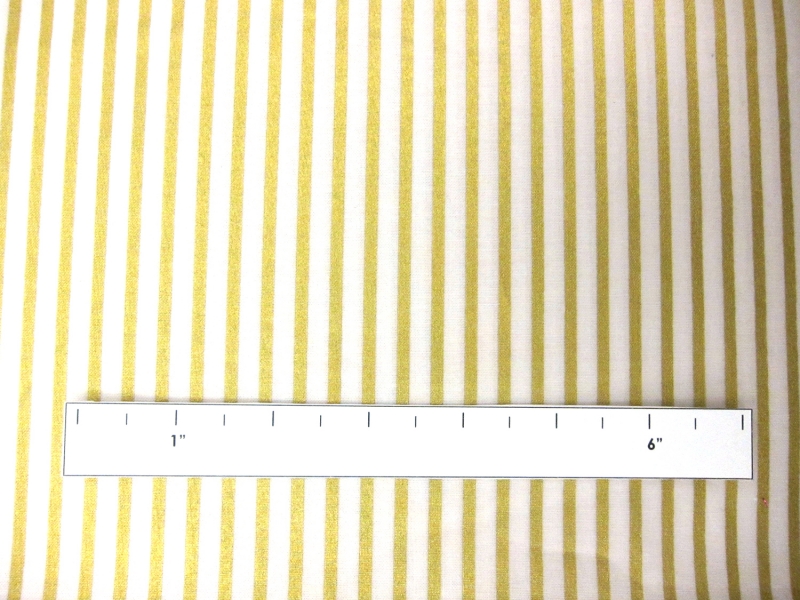 Cotton Printed Metallic Stripe 2