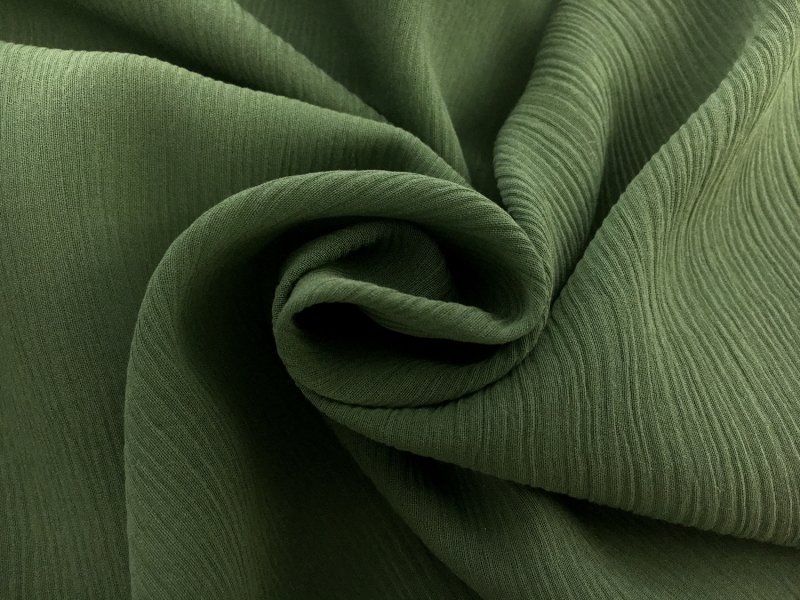 Silk Cotton Crinkle Gauze in Kelp Green1