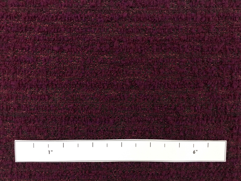 Wool Blend Metallic Tweed in Cranberry1
