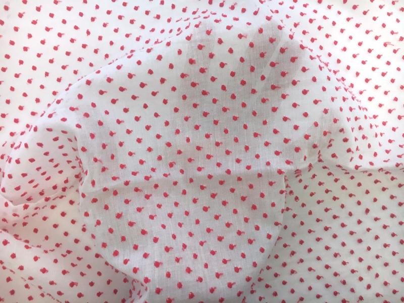 Cotton Swiss Dot in Red2