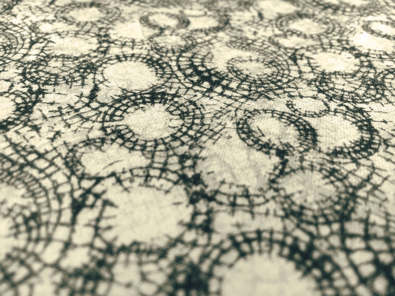 Cotton Broadcloth Print With Spiderwebs Motif2