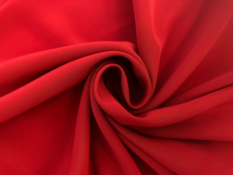 Polyester Powder Crepe De Chine in Red1