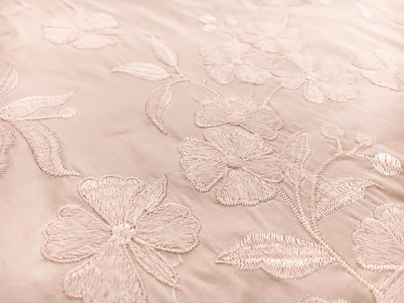 Silk Taffeta with an Embroidered Scallop and Floral Degradé3