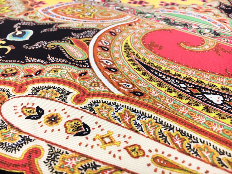 Printed Silk Twill with Large Mixed Paisley and Floral Patterns3