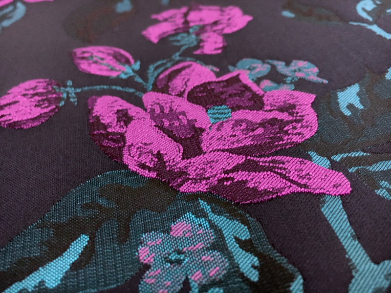 Polyester Jacquard Brocade with Florals2