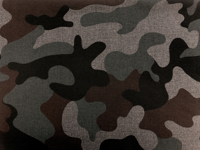 Camouflage Cotton Silk Twill Print0
