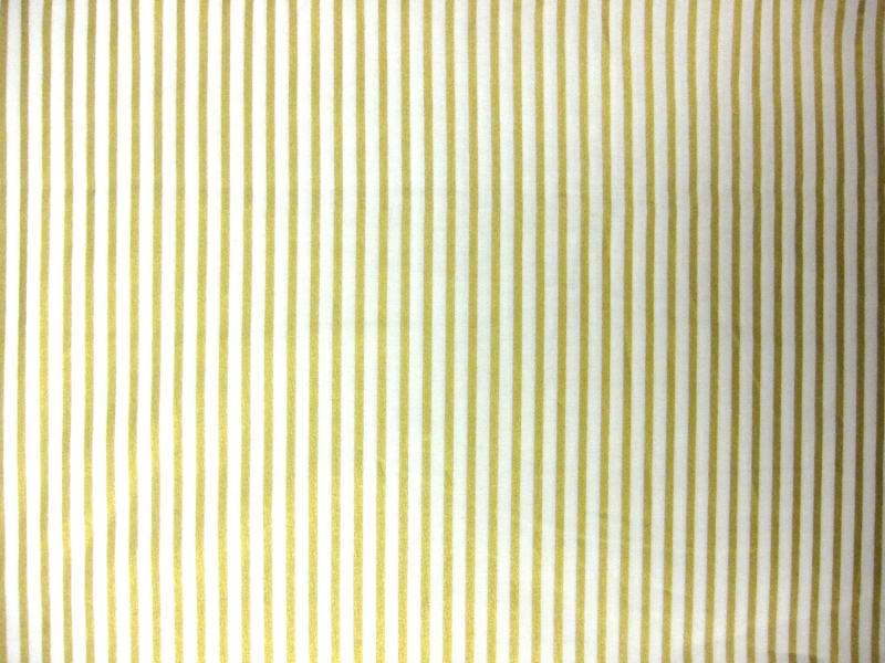 Cotton Printed Metallic Stripe 1