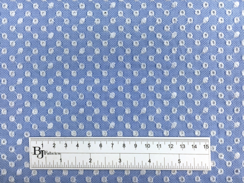 Japanese Cotton Eyelet over Herringbone | B&J Fabrics