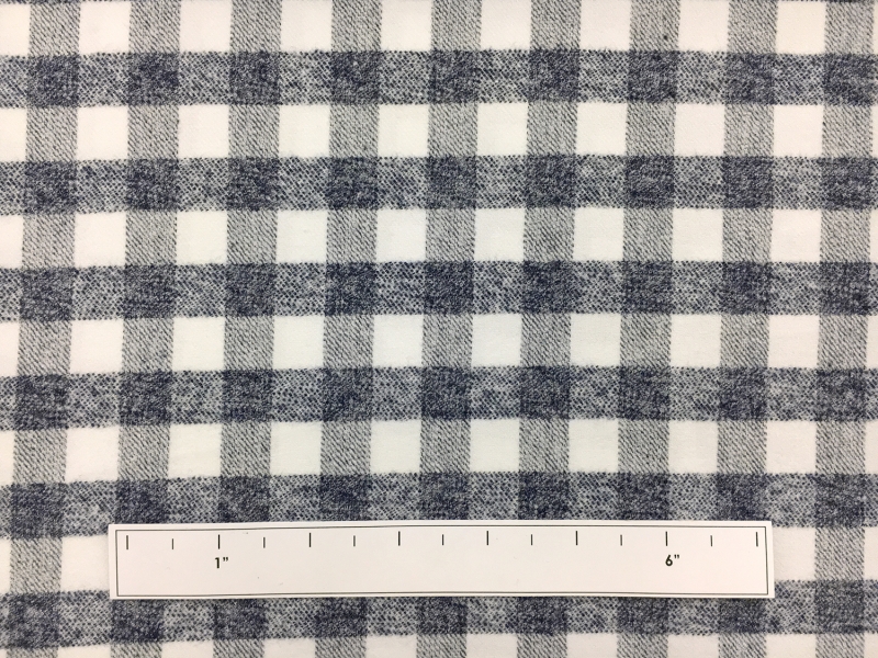 Cotton Flannel Plaid in White and Navy1