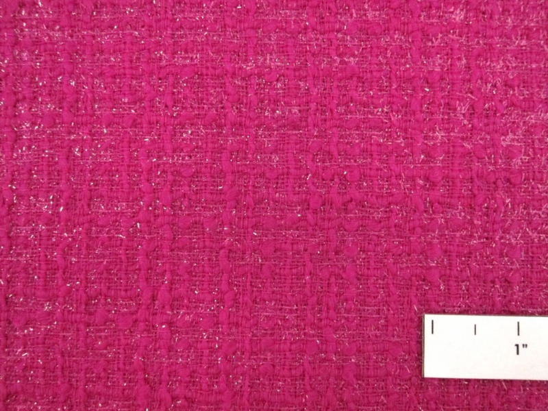 Wool and Nylon Lurex Tweed in Fuchsia1