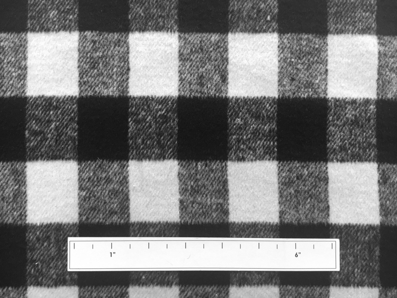 Polyester Buffalo Check in Black and White 3