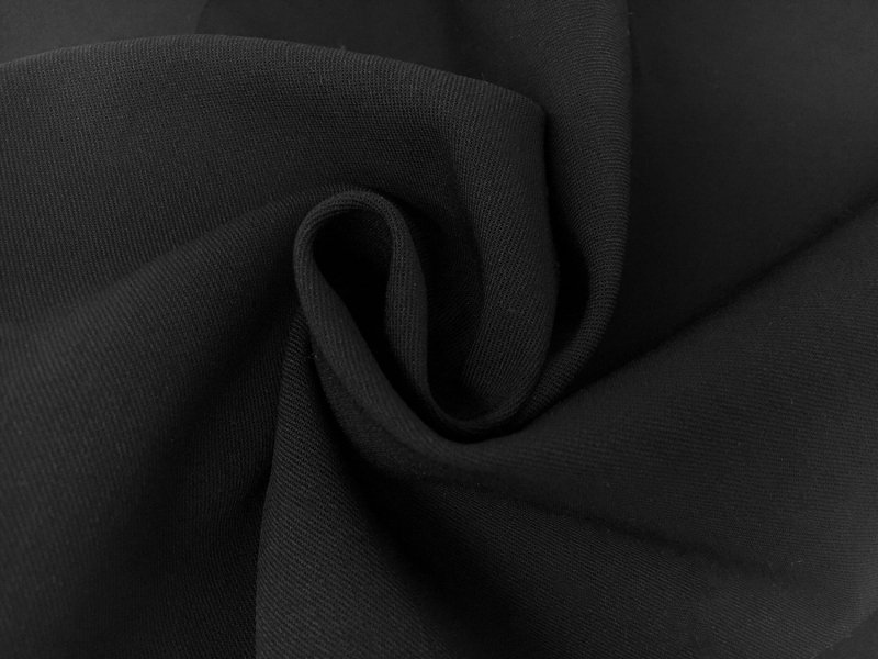 Italian Wool Blend Weather Resistant Gabardine in Black1