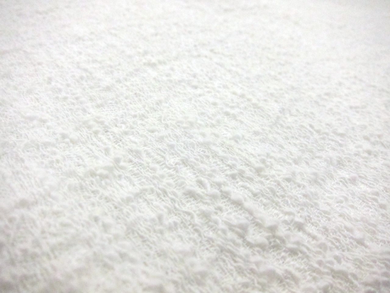 Stretch Cotton Blend Tweed in White2