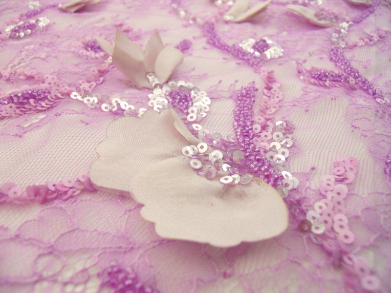 SALE PIECE Beaded and Appliquéd Chantilly Lace2